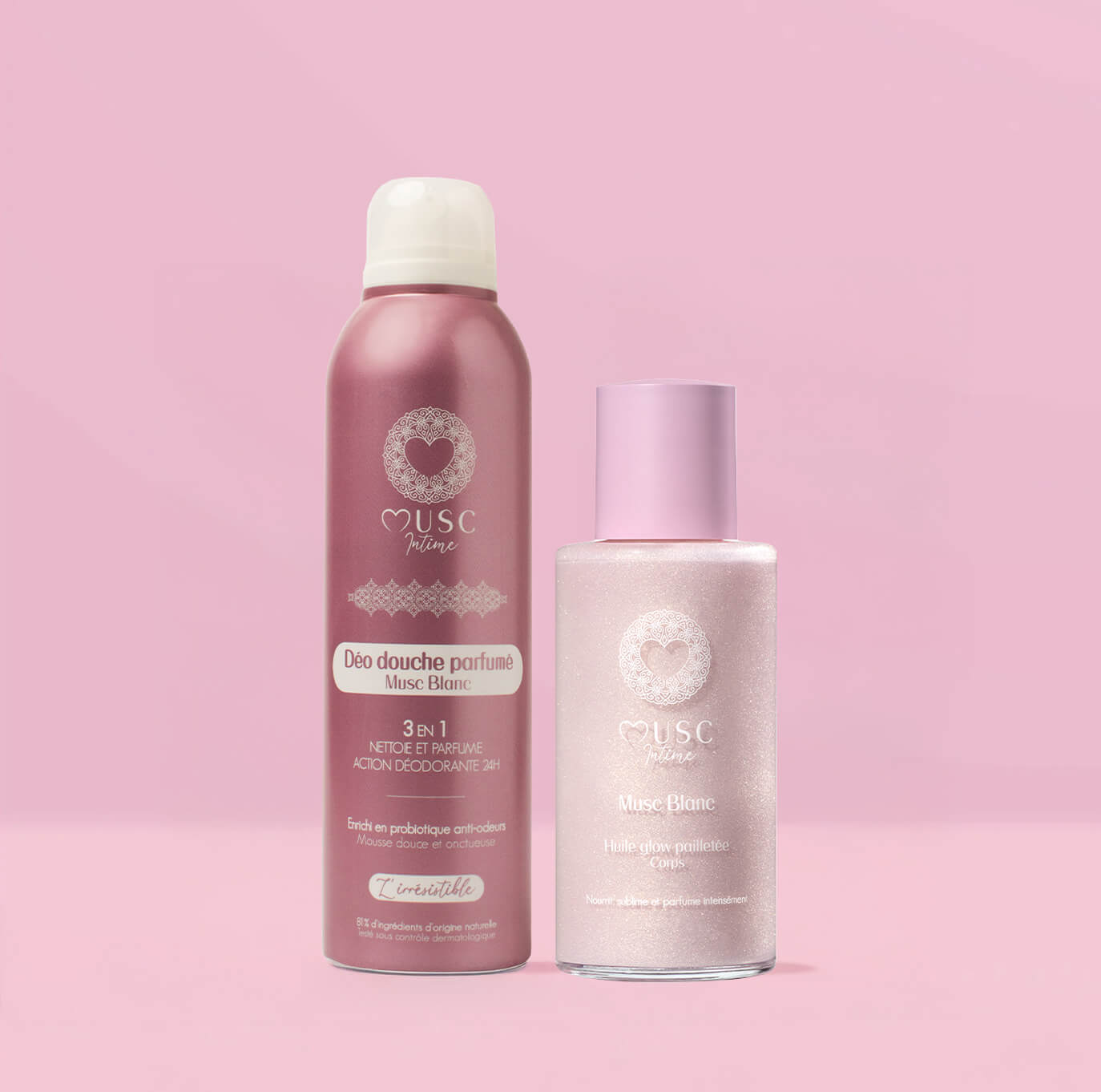Le Kit douche Pailleté Musc Blanc