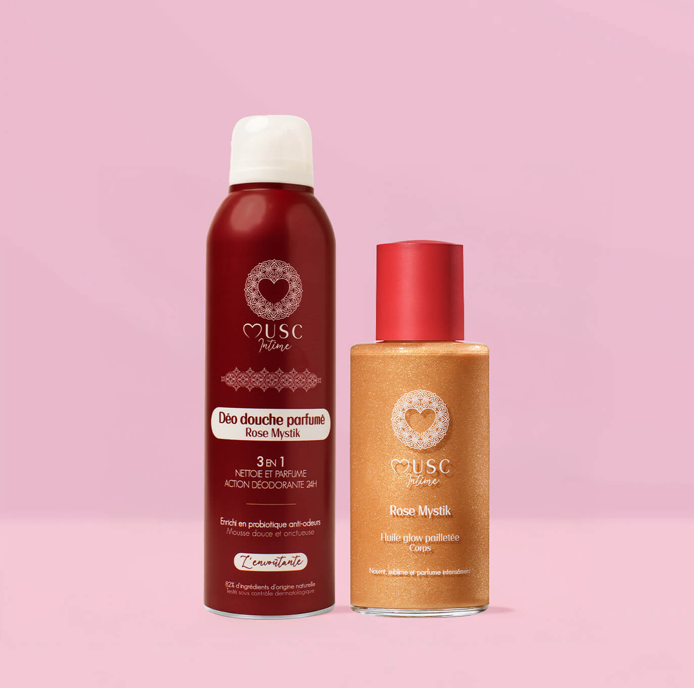 Le Kit Douche Pailleté Rose Mystik