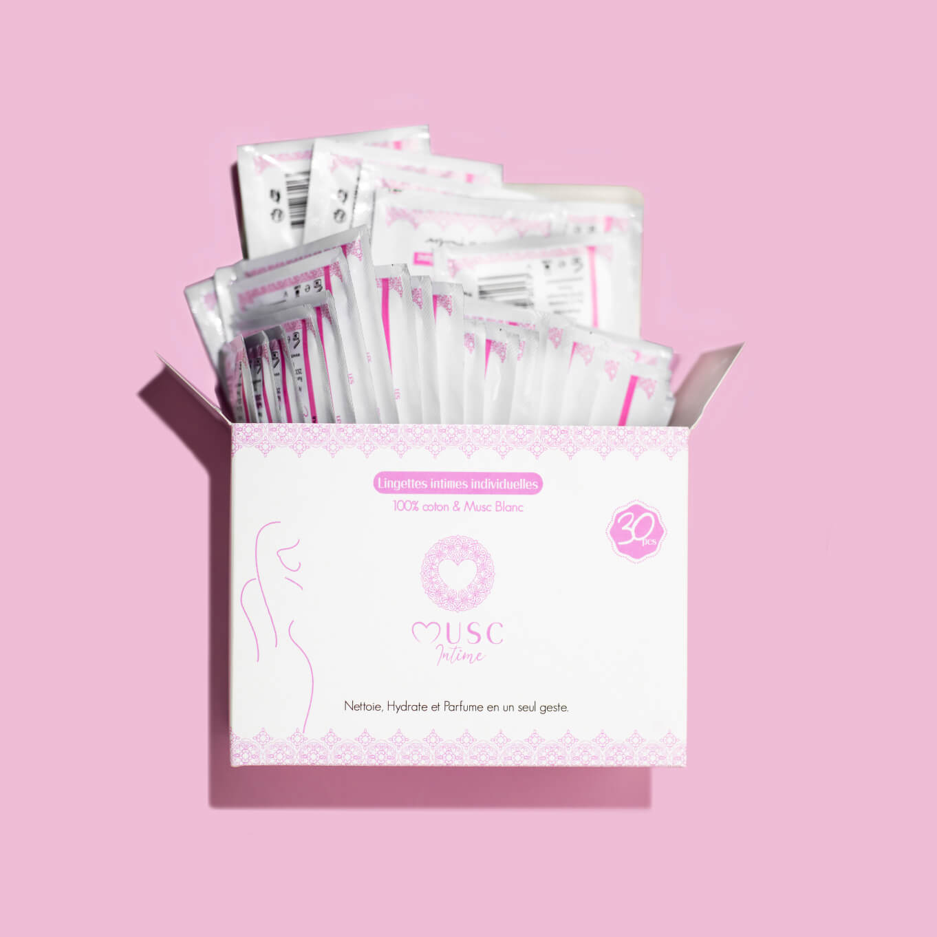 Lingettes toilette Intime au Musc Blanc - l'Irrésistible