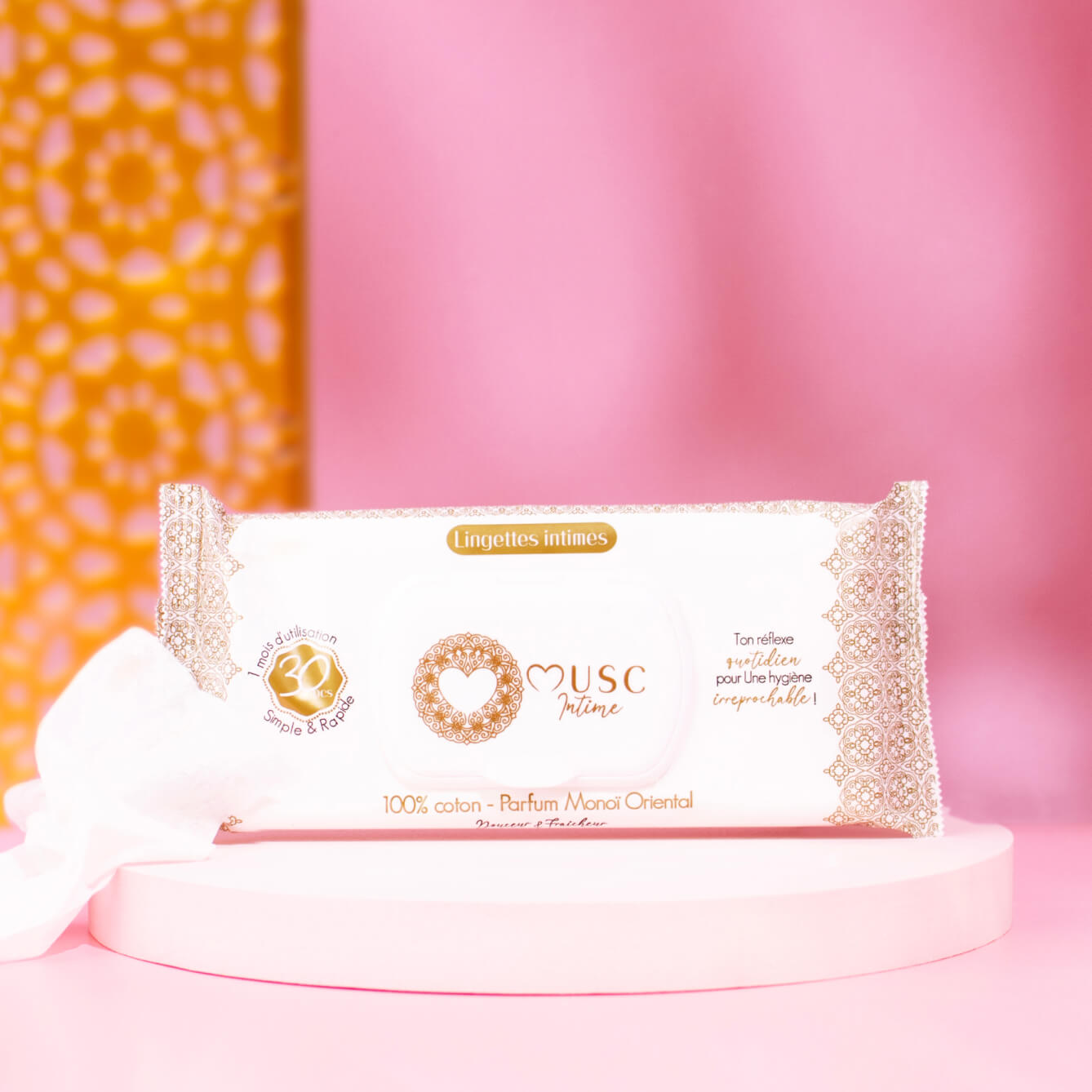 Lingettes toilette Intime au Monoï Oriental - la Rayonnante