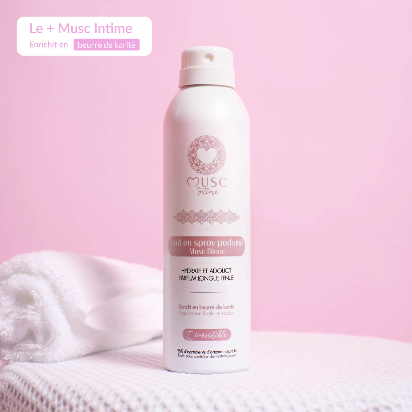 Lait en spray parfumé au Musc Blanc - l'Irrésistible