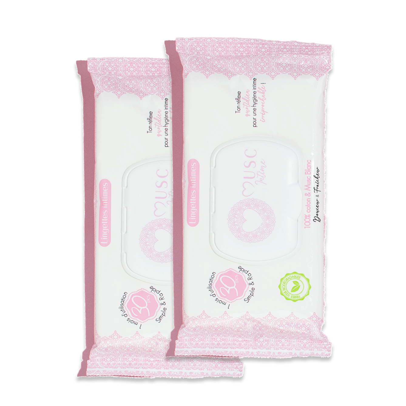 Lingettes toilette Intime au Musc Blanc - l'Irrésistible