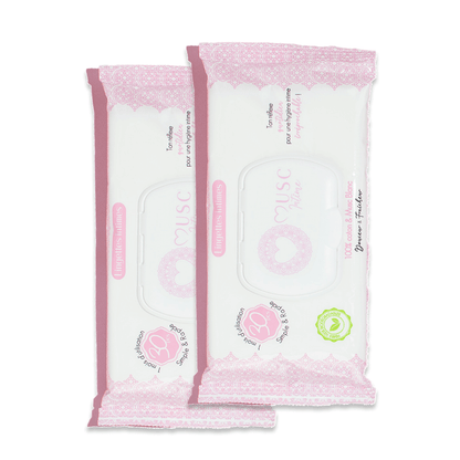 Lingettes toilette Intime au Musc Blanc - l'Irrésistible