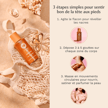 Huile Glow Pailletée Corps Amber Flower