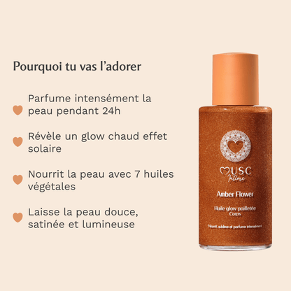 Huile Glow Pailletée Corps Amber Flower