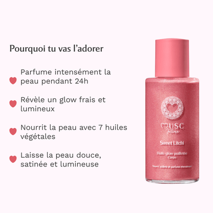 Huile Glow Pailletée Corps Sweet Litchi