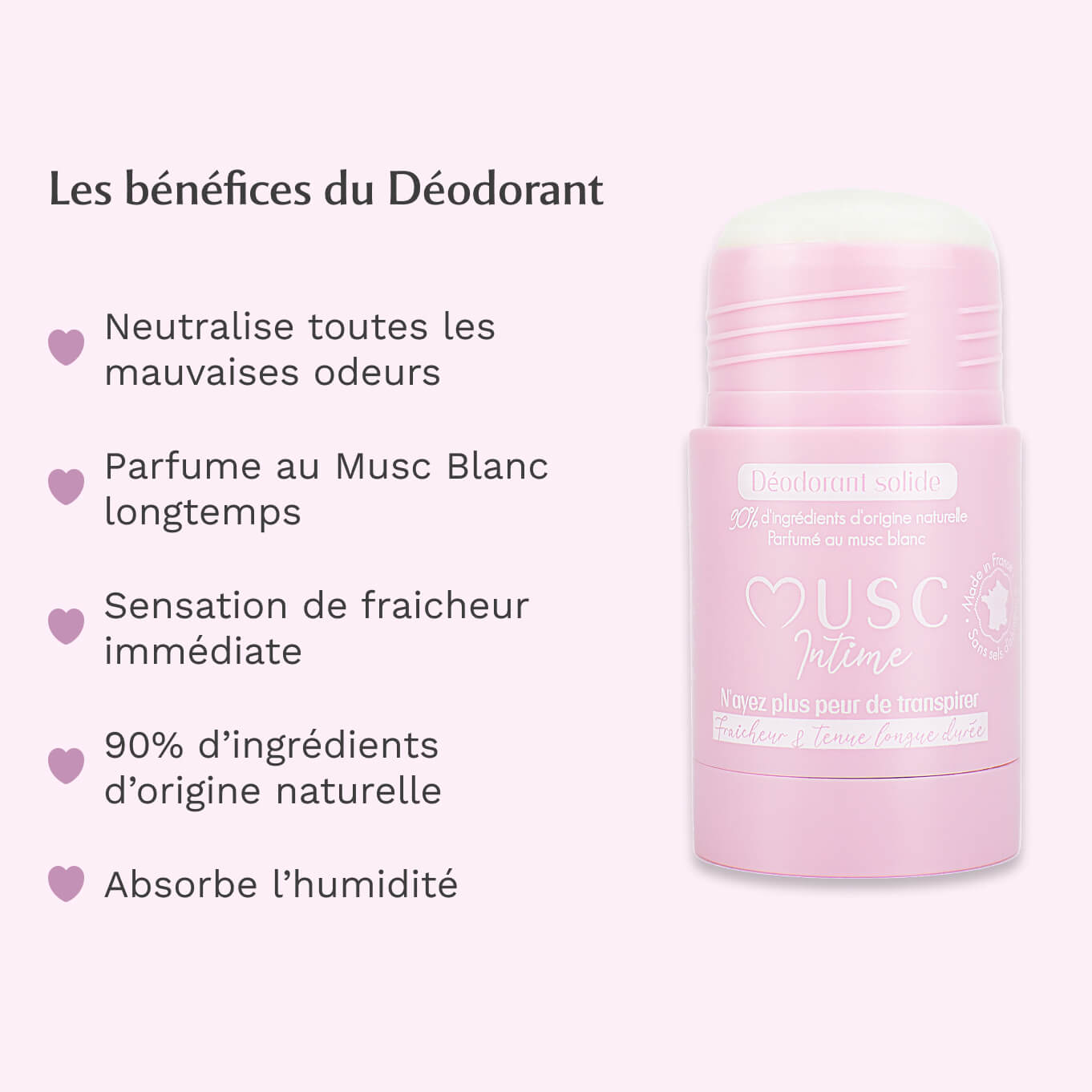 2 déodorants au Musc Blanc