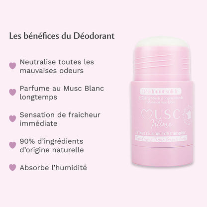 2 déodorants au Musc Blanc