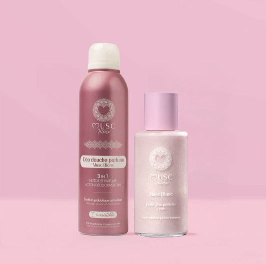 Le Kit douche Pailleté Musc Blanc