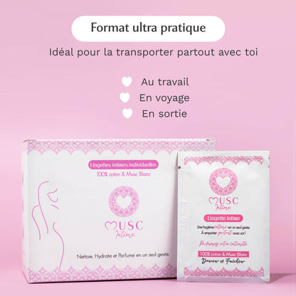 Lingettes toilette Intime au Musc Blanc - l'Irrésistible
