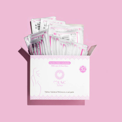 Lingettes toilette Intime au Musc Blanc - l'Irrésistible