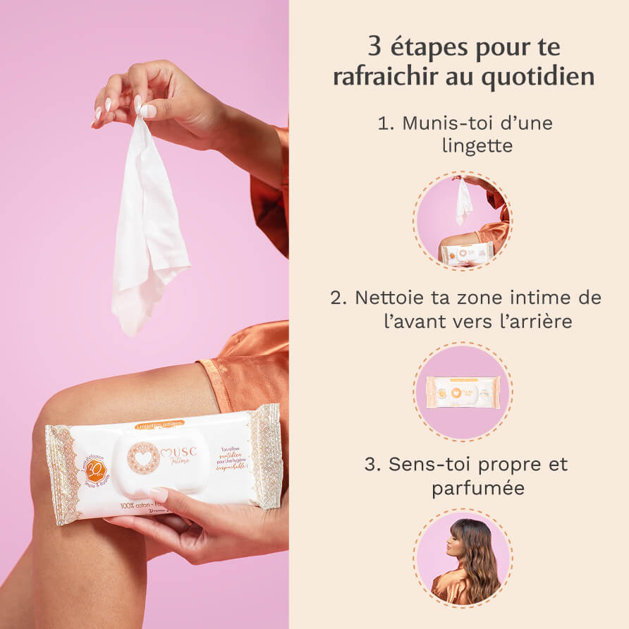 Lingettes toilette Intime Amber Flower x60 - lot de 2