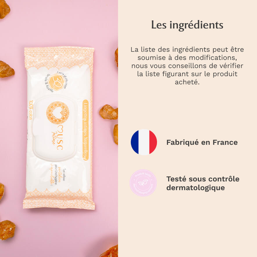 Lingettes toilette Intime Amber Flower x60 - lot de 2
