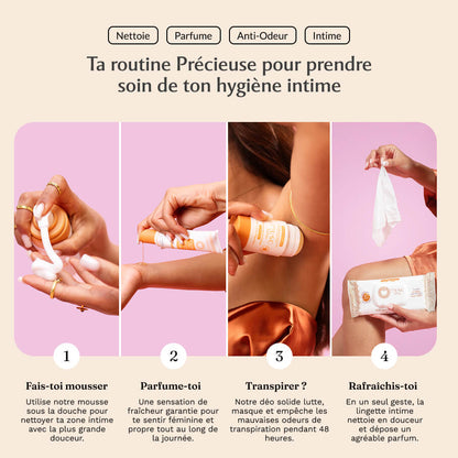 Lingettes toilette Intime Amber Flower - la Précieuse