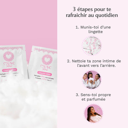 Lingettes toilette Intime au Musc Blanc - l'Irrésistible