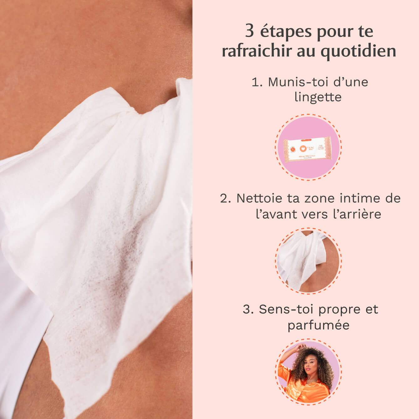 Lingettes toilette Intime Hot Peach - la Charmeuse