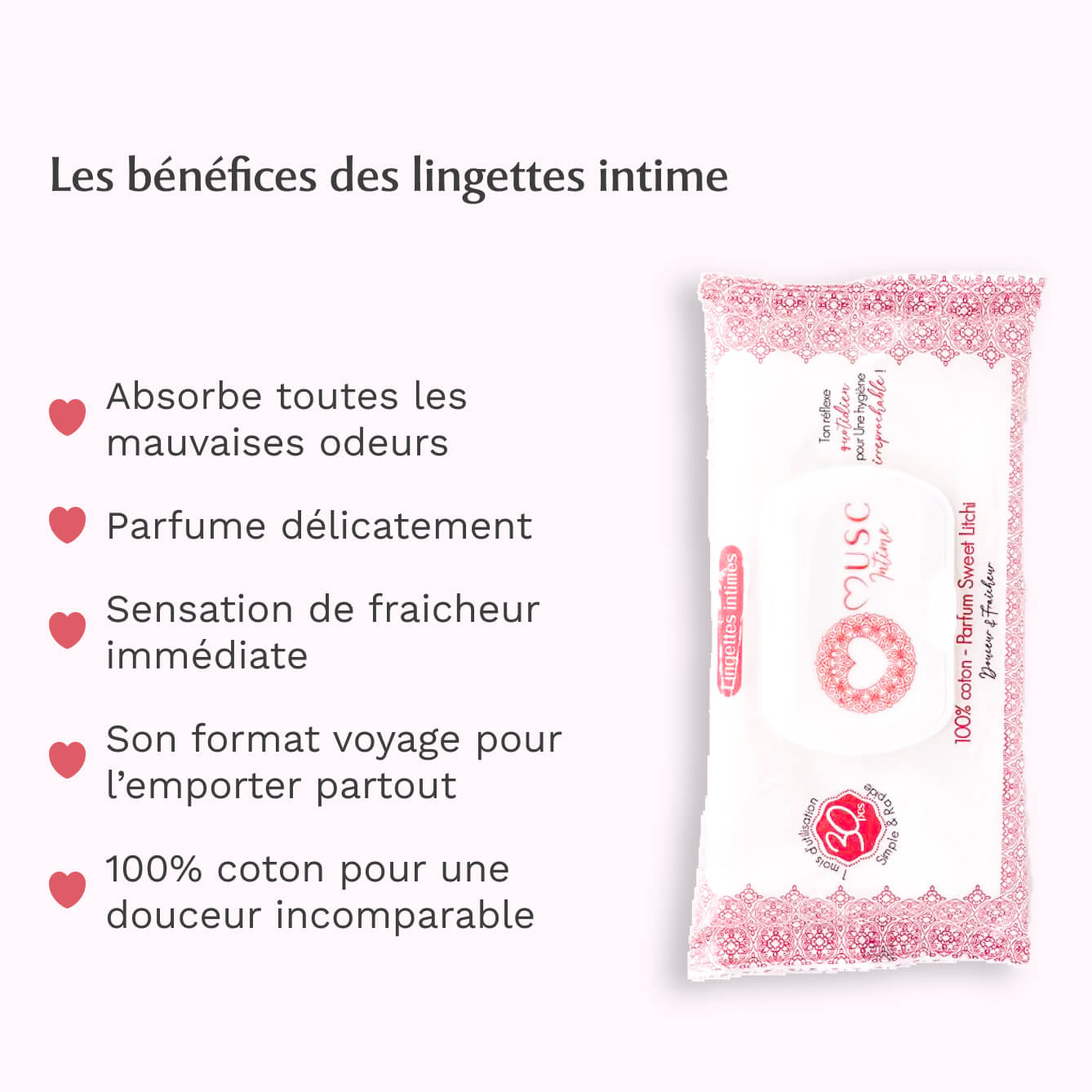 Lingettes toilette Intime au Sweet Litchi - la Délicieuse