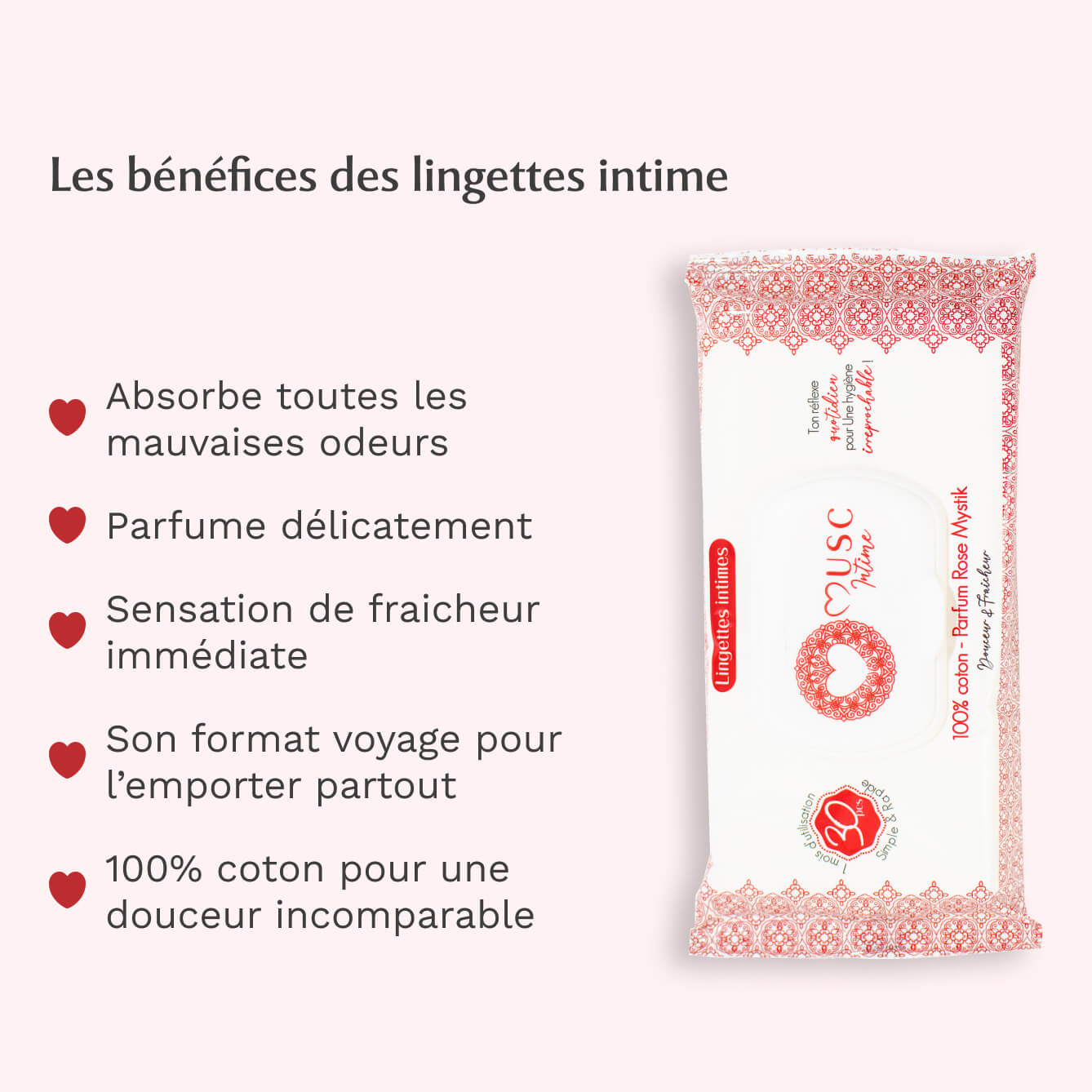 Lingettes toilette Intime et Gel parfumant à la Rose Mystik