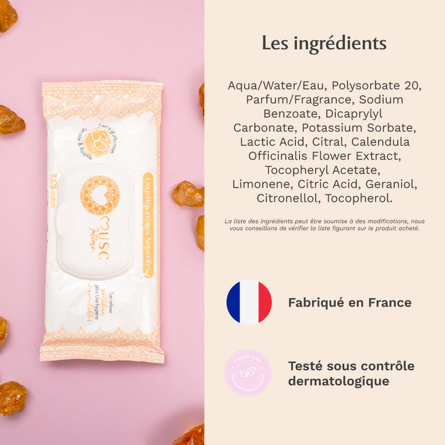 Lingettes toilette Intime Amber Flower - la Précieuse
