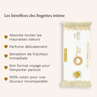 Lingettes toilette Intime au Monoï Oriental - la Rayonnante