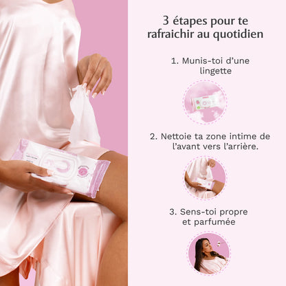 Lingettes toilette Intime au Musc Blanc - l'Irrésistible