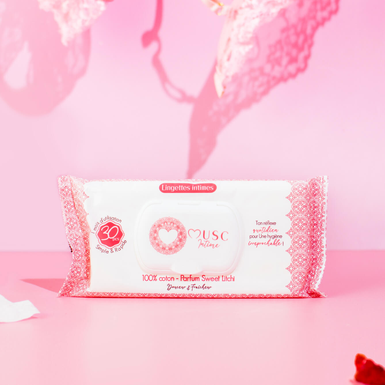Lingettes toilette Intime au Sweet Litchi - la Délicieuse