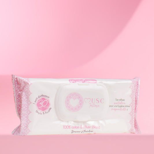 Lingettes toilette intime Musc Blanc (30pcs)