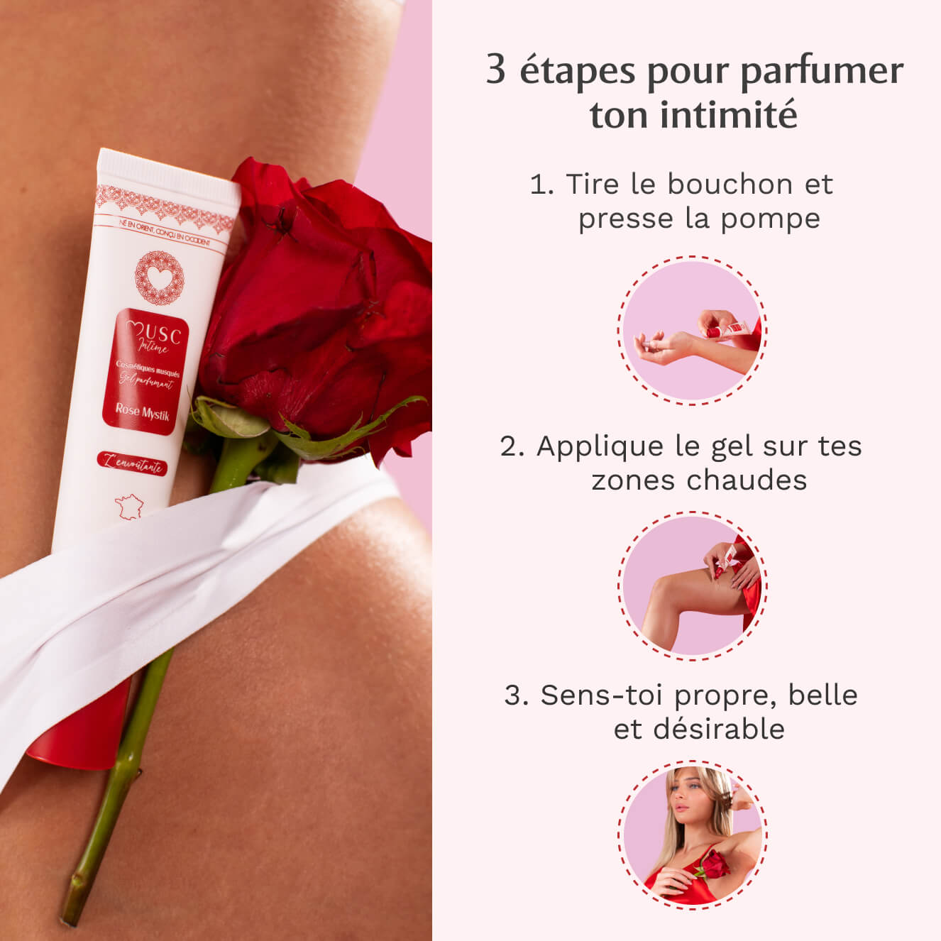 Lingettes toilette Intime et Gel parfumant à la Rose Mystik