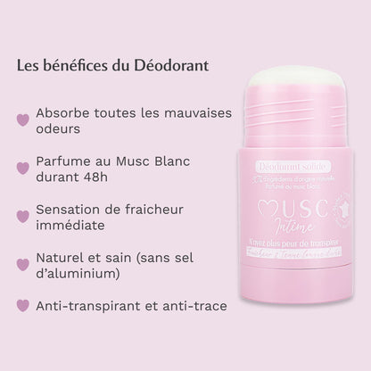 Déodorant solide au Musc Blanc