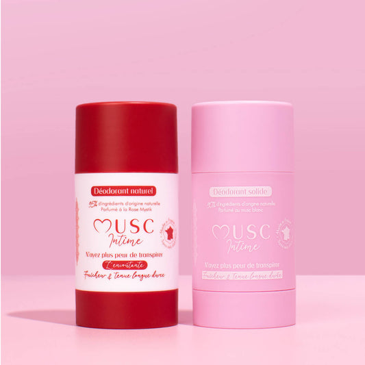 1 Déo Musc Blanc + 1 Déo Rose Mystik