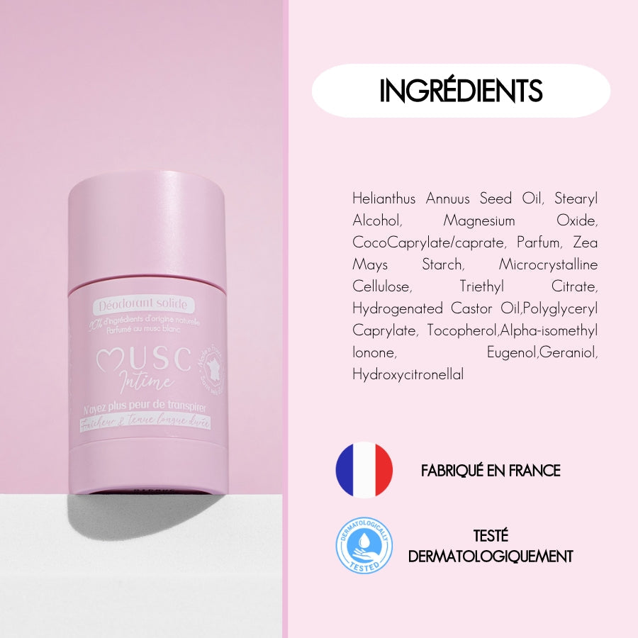 Déodorant solide au Musc Blanc