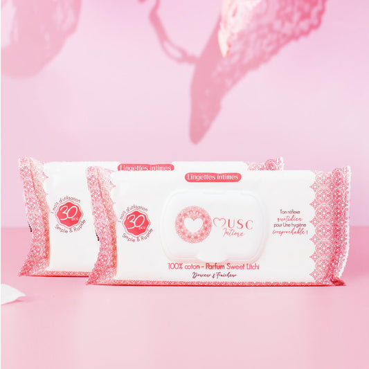 Lingettes toilette Intime au Sweet Litchi x60 - lot de 2