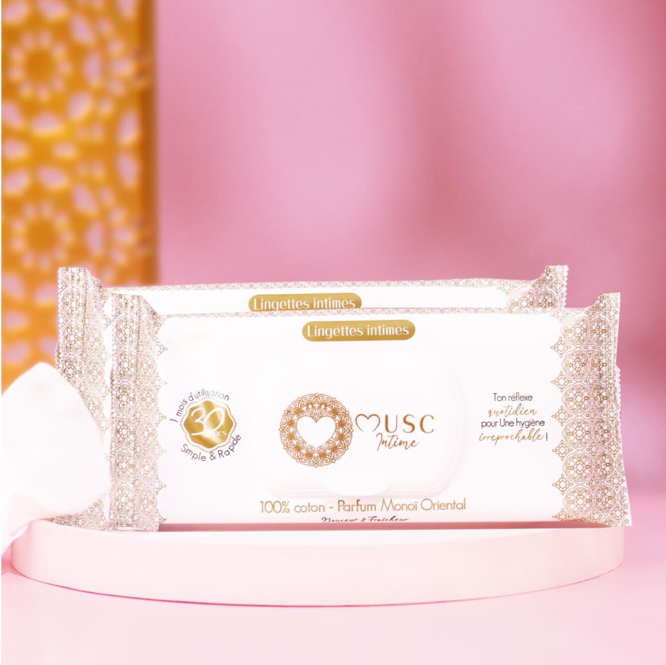 Lingettes toilette Intime au Monoï Oriental x60 - lot de 2