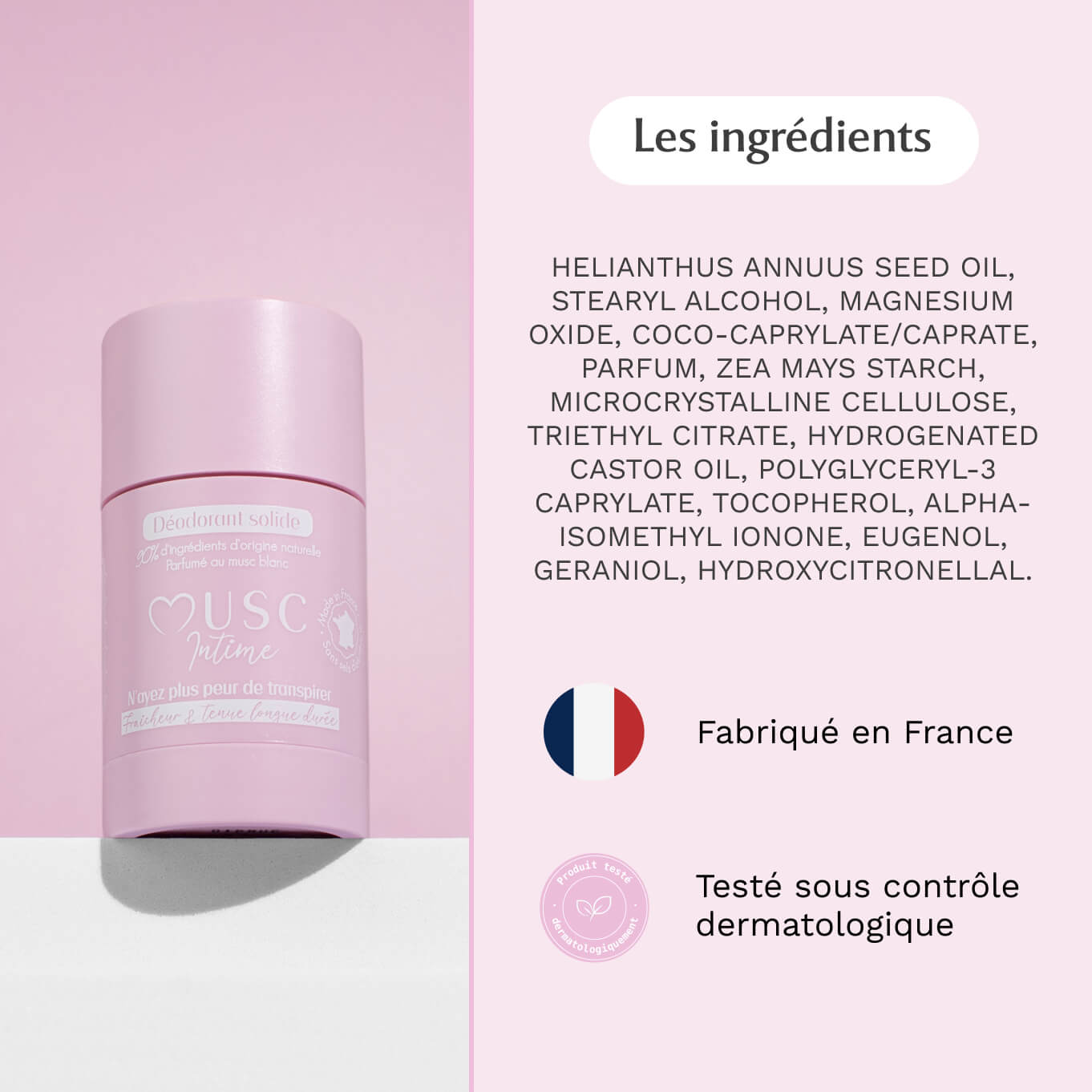 2 déodorants au Musc Blanc