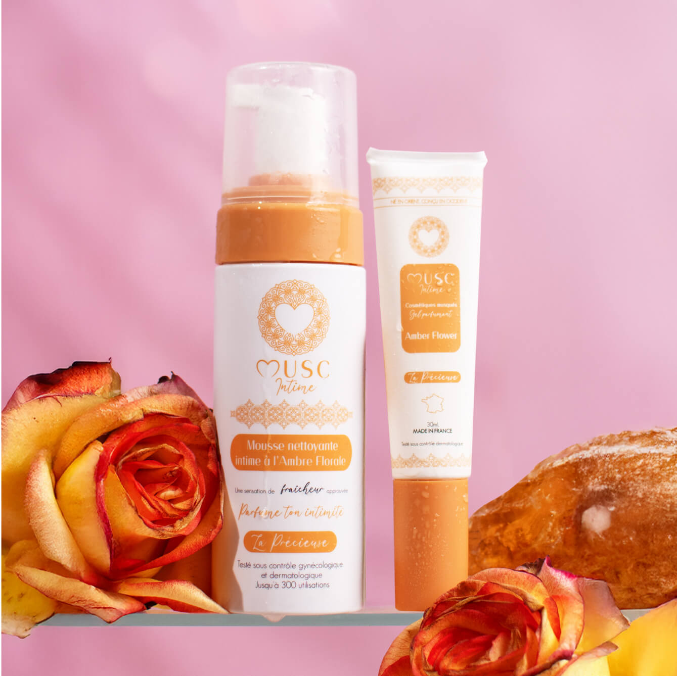 Gel Parfumant + Mousse nettoyante Intime à L'Amber Flower